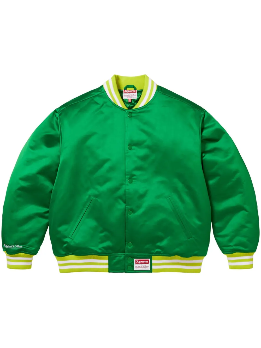 

Атласный бомбер Mitchell & Ness Supreme, зеленый