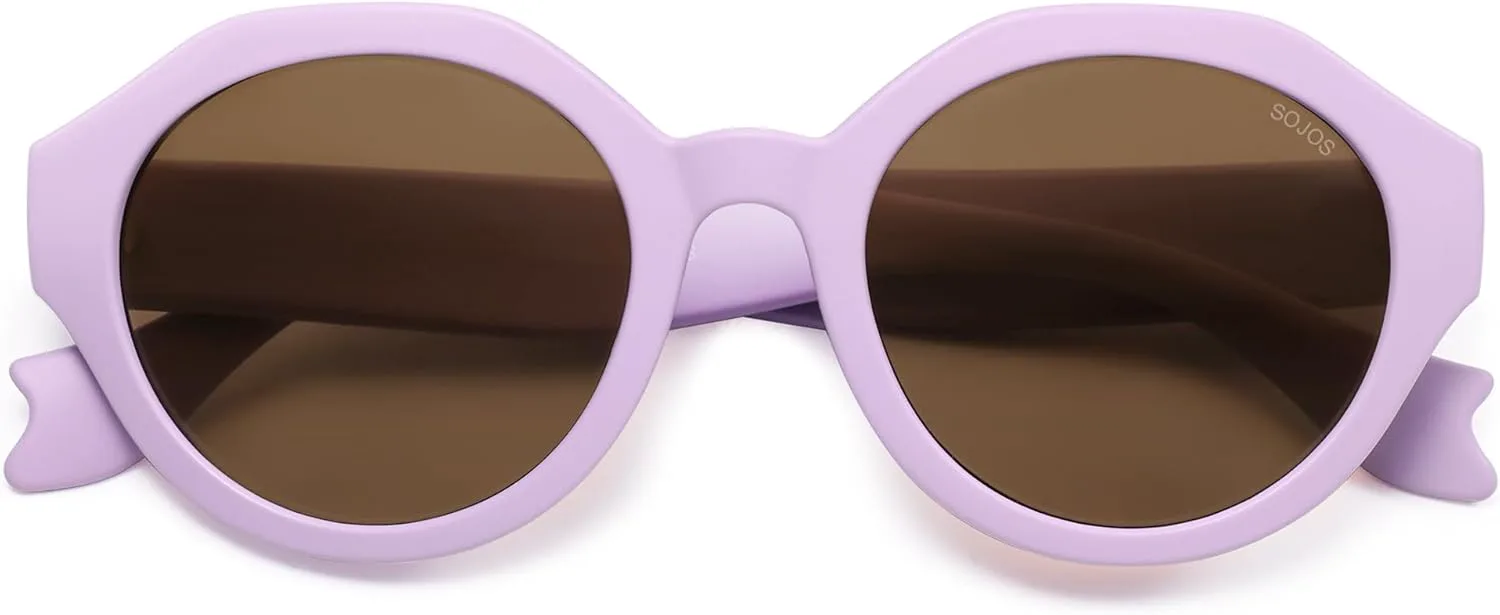 

Круглые солнцезащитные очки SOJOS Ocean Collection в оправе из переработанной рыболовной сети, с поляризованными линзами UV400, цвет «Индийский океан», Purple/Brown
