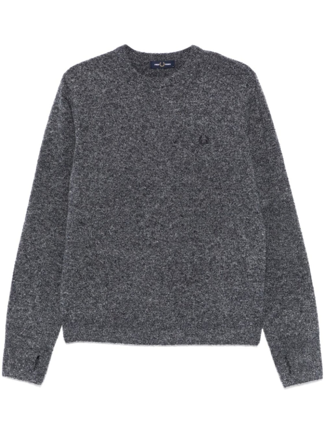 

Свитер с круглым вырезом из букле Fred Perry, синий