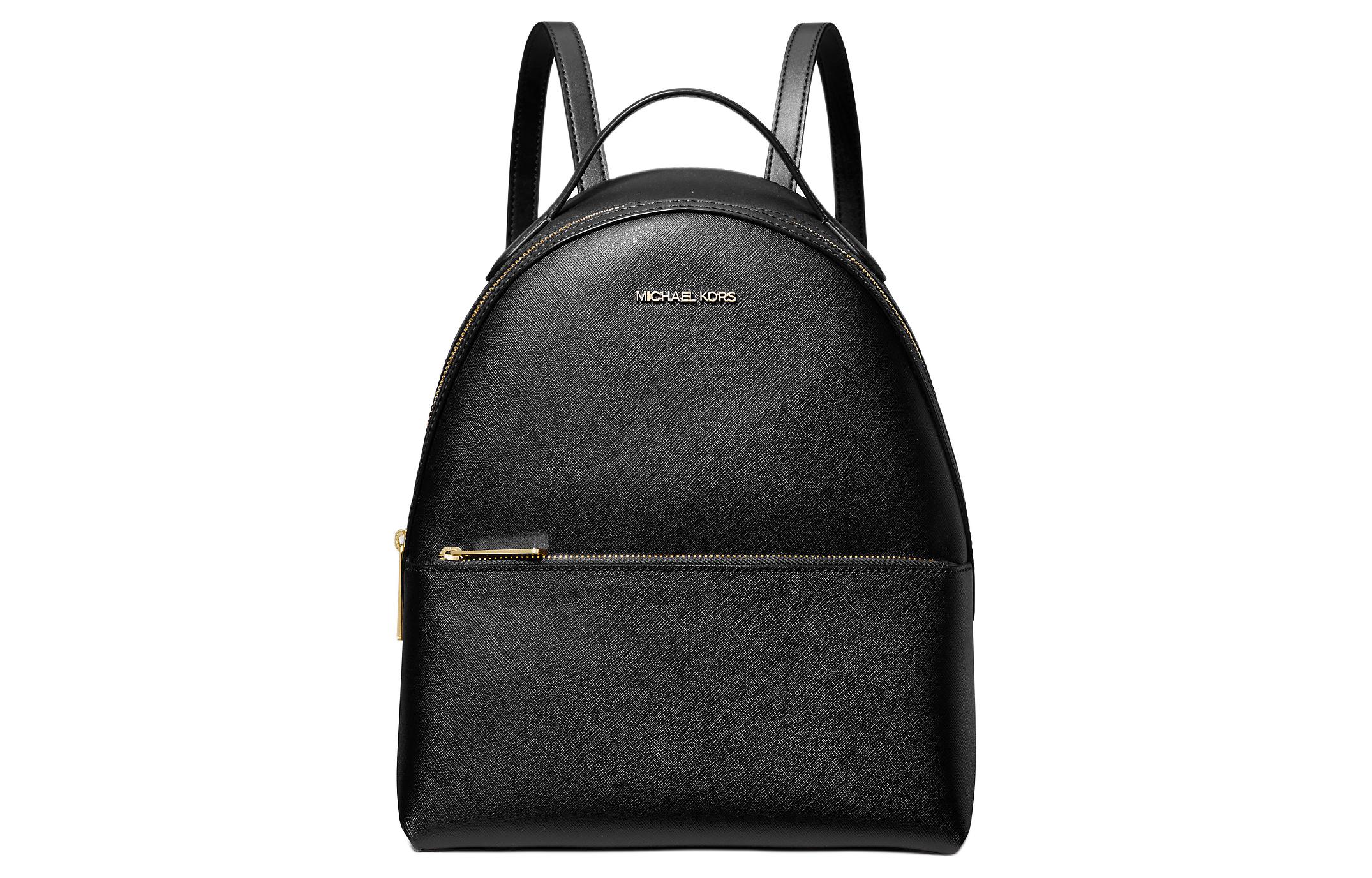 

Сумка-рюкзак из искусственной кожи Saffiano среднего размера женская черная MICHAEL KORS