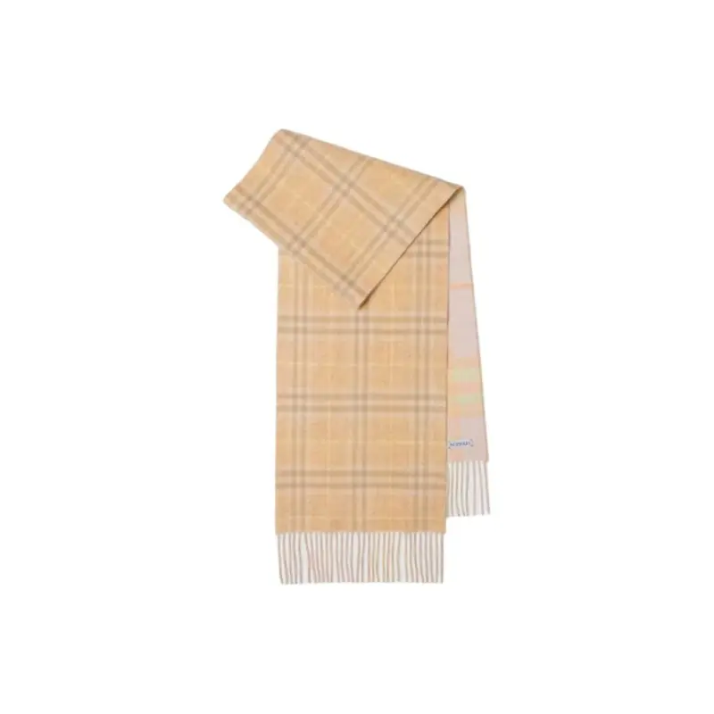 

Двусторонний клетчатый кашемировый шарф Burberry, желтый