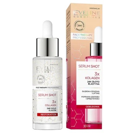

Восстанавливающая сыворотка для лица Eveline Face Therapy Shot 3X коллаген, 24-каратное золото, эластин Eveline Cosmetics