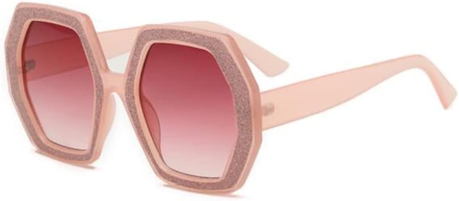 

Стильные солнцезащитные очки с многоугольной крупной оправой, украшенные стразами и защитой от УФ-излучения, для мужчин и женщин (розовая оправа с двойными серыми блестками) PUB, Pink Frame Double Grey Flakes