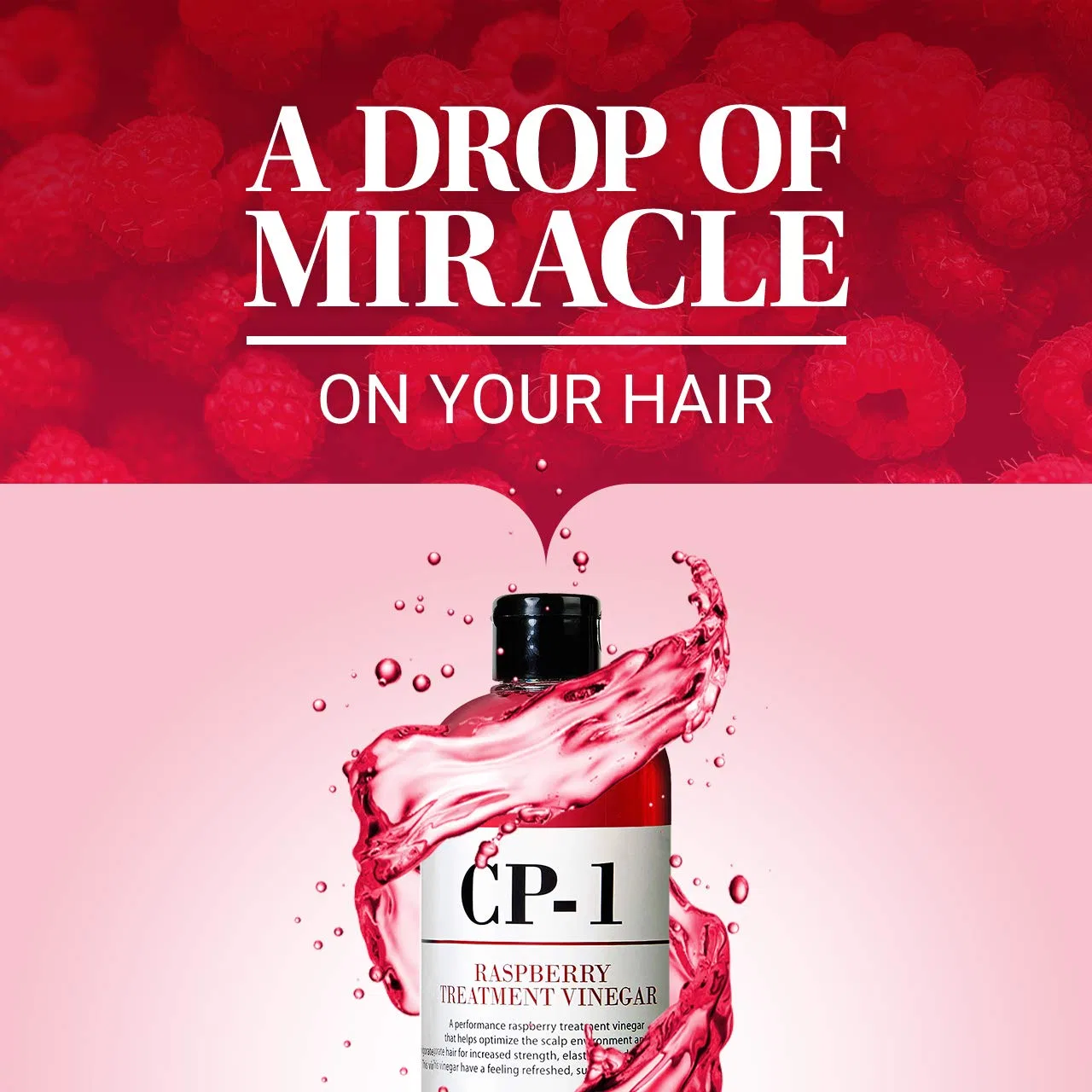 Малиновый уксусный ополаскиватель для волос «Raspberry Treatment Hair Vinegar Rinse» от CP-1, 500 мл ‎Cp-1 — фото 4