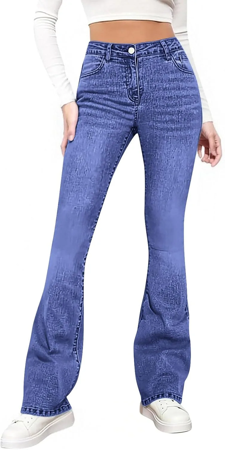 

Женские джинсы-клеш stretch denim для весны, лета и осени