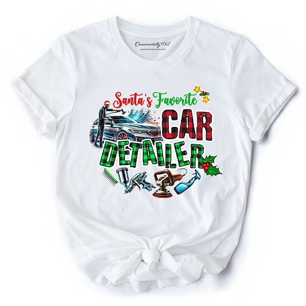 

Футболка Santa’S favorite car detailer, рождественская тема автоухода Ornamentallyyou