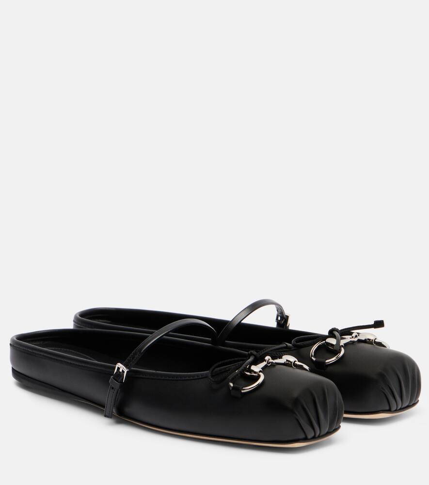 Кожаные мюли с подвеской horsebit Gucci, Black