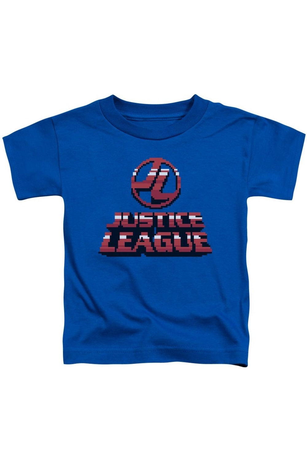 

Футболка для малышей с коротким рукавом "Лига справедливости Америки" в стиле 8 бит Gildan, синий