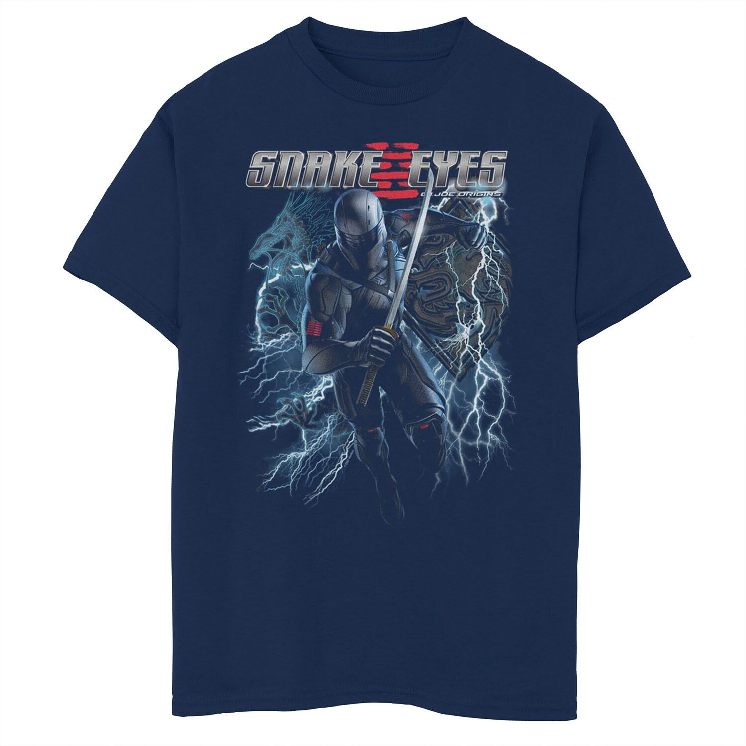 

Мальчики 8-20 лет Футболка Joe Snake Eyes Electric Action с портретом Licensed Character