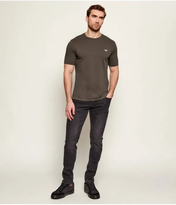 Футболка slim fit Emporio Armani, хаки — фото 2