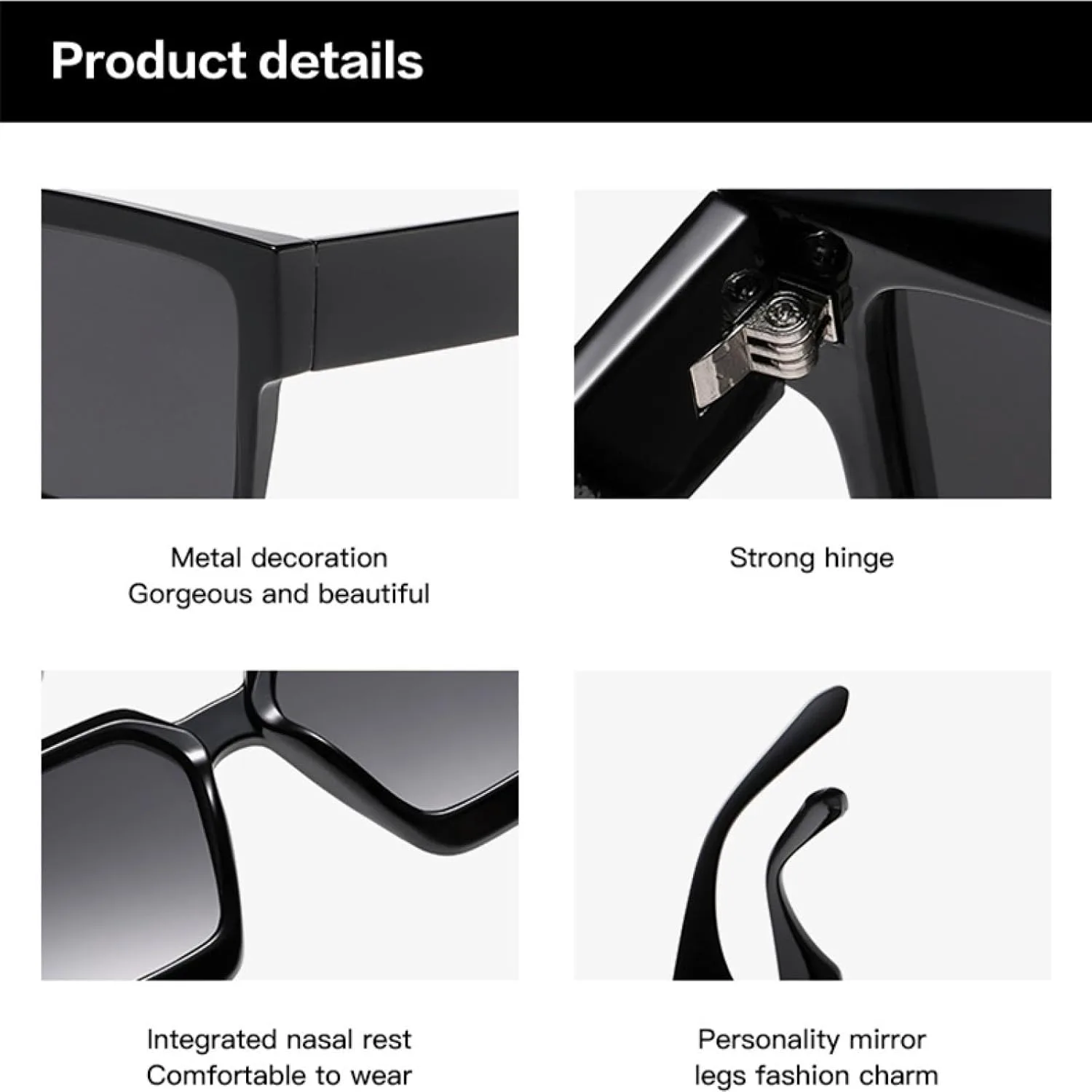 

Большие женские солнцезащитные очки, модные, с прозрачным градиентом, защита от УФ-излучения UV400; мужские, трендовые, в стиле панк TVTBBVV, Champagne Tea