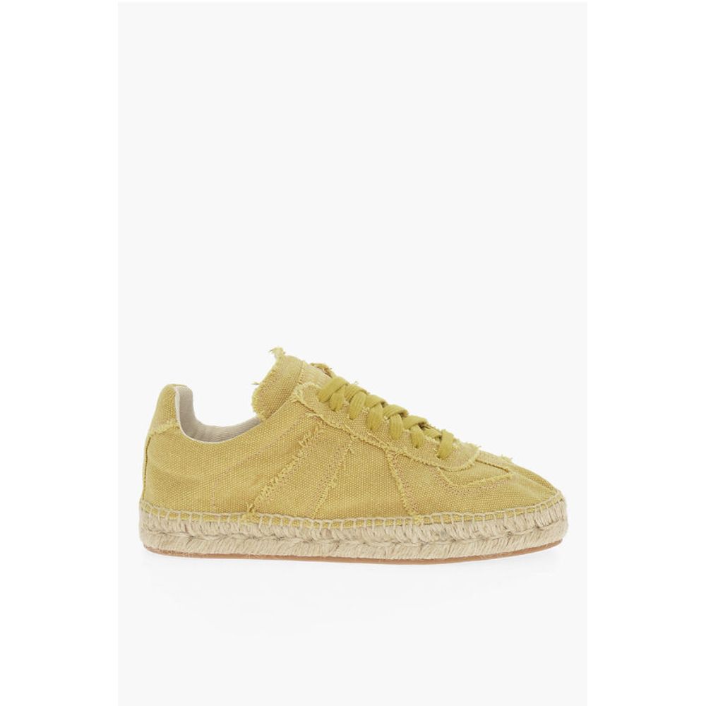 Низкие кеды из парусины MM22 с джутовой отделкой Maison Margiela, Yellow — фото 3