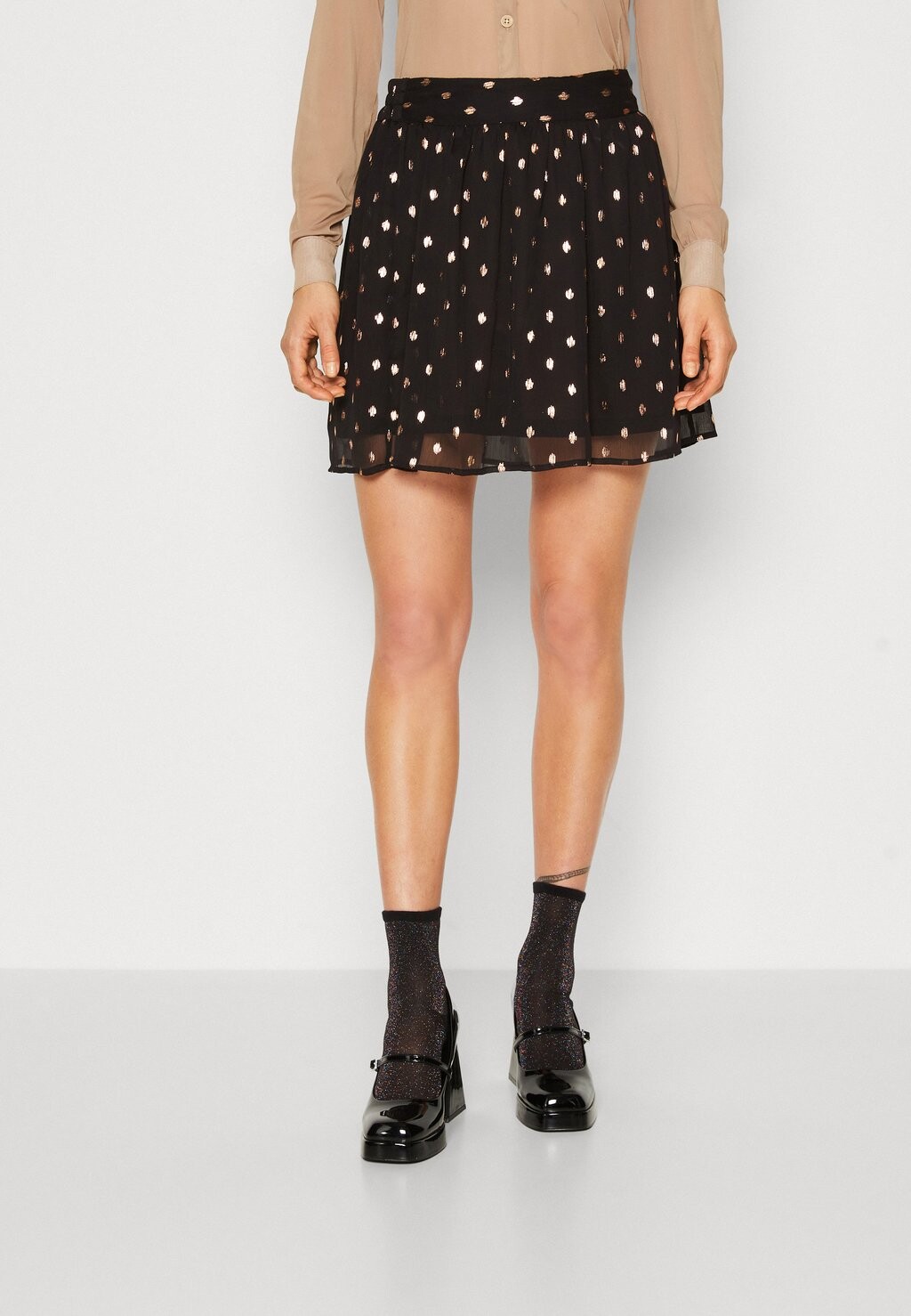 

Юбка А-силуэта ONLIVY FOIL SKIRT ONLY, цвет black/rosa gold