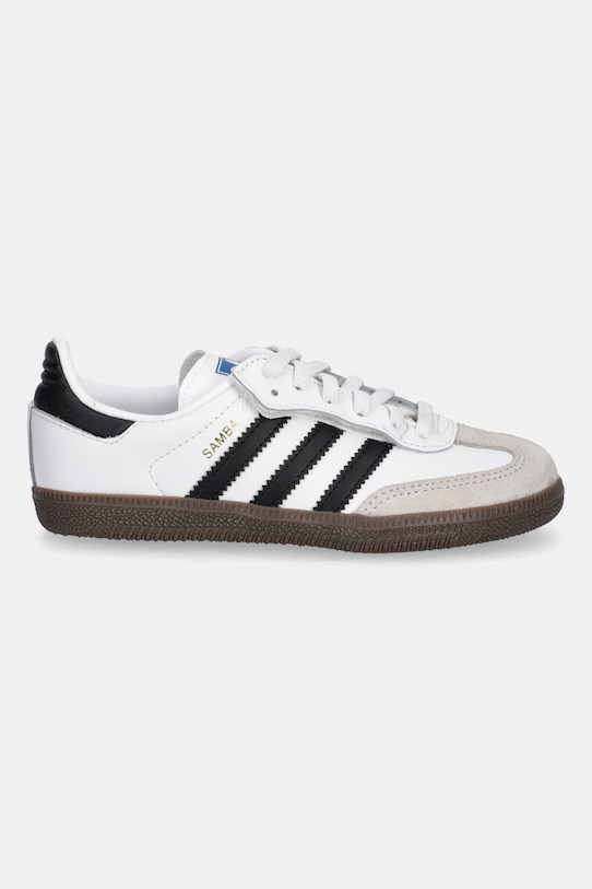 Кожаные детские кроссовки Samba OG Adidas Originals, белый — фото 2