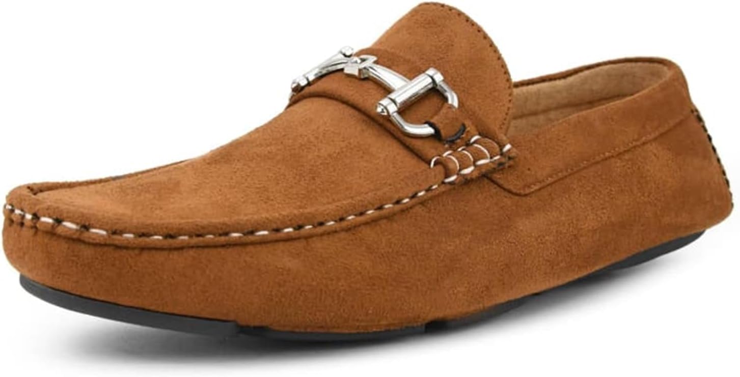 

Мужские повседневные слипоны Amali Walken, мокасины для вождения с серебряной пряжкой, доступны из мягкого микрофибры и искусственной кожи