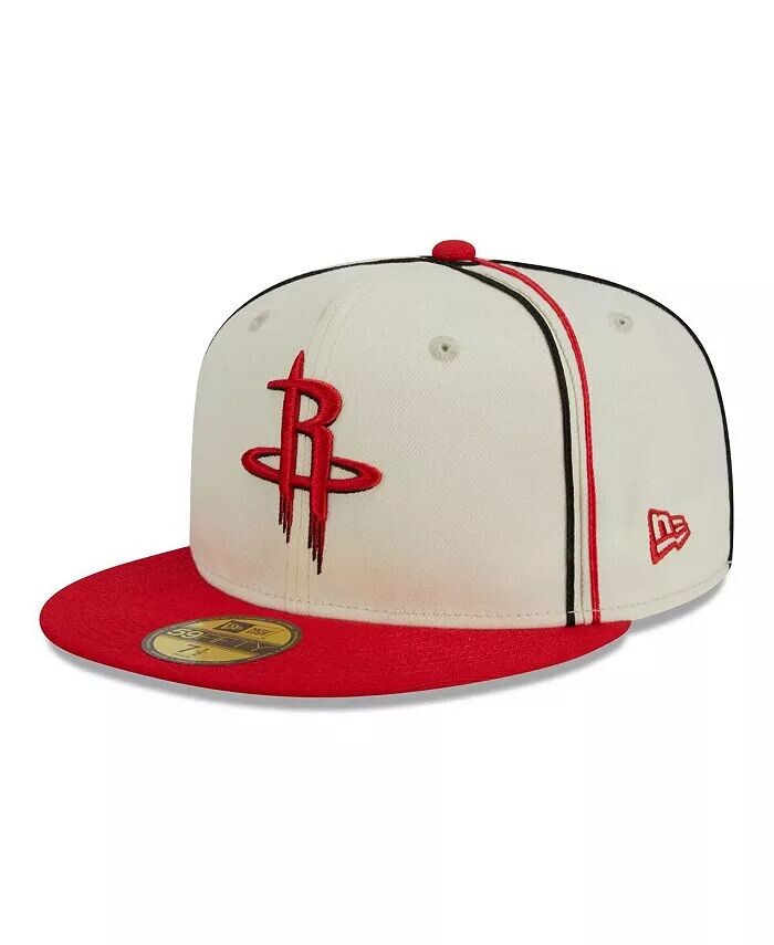 

Мужская кремовая, красная окантовка Houston Rockets, 2 тона, облегающая шляпа 59FIFTY New Era, слоновая кость/кремовый