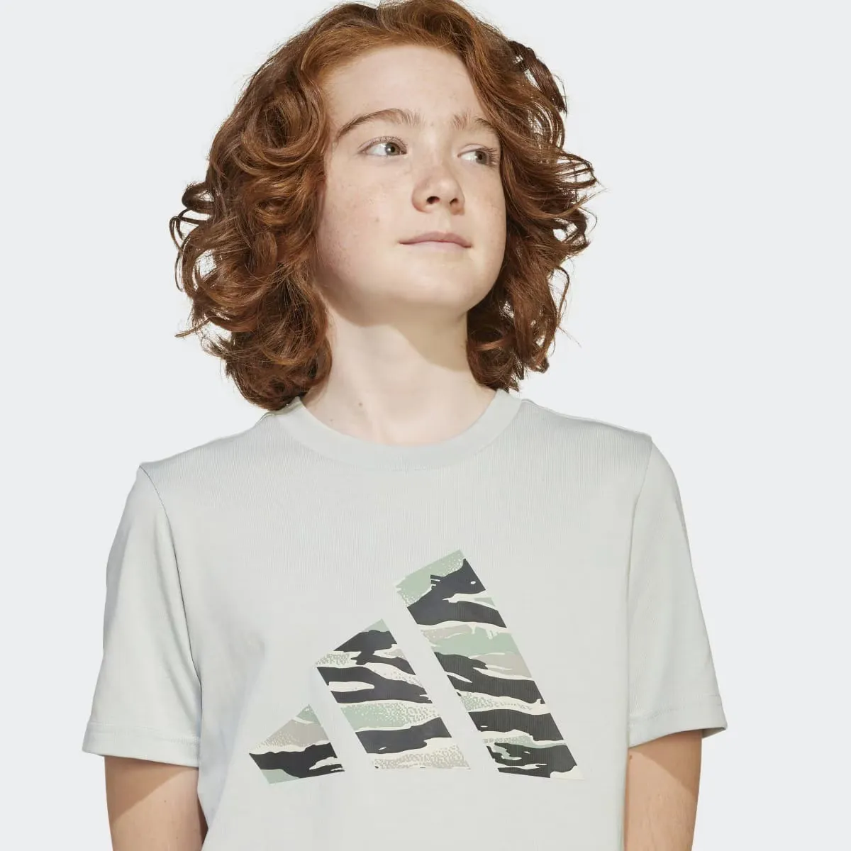 Детская футболка Adidas Camo с рисунком, серый — фото 3