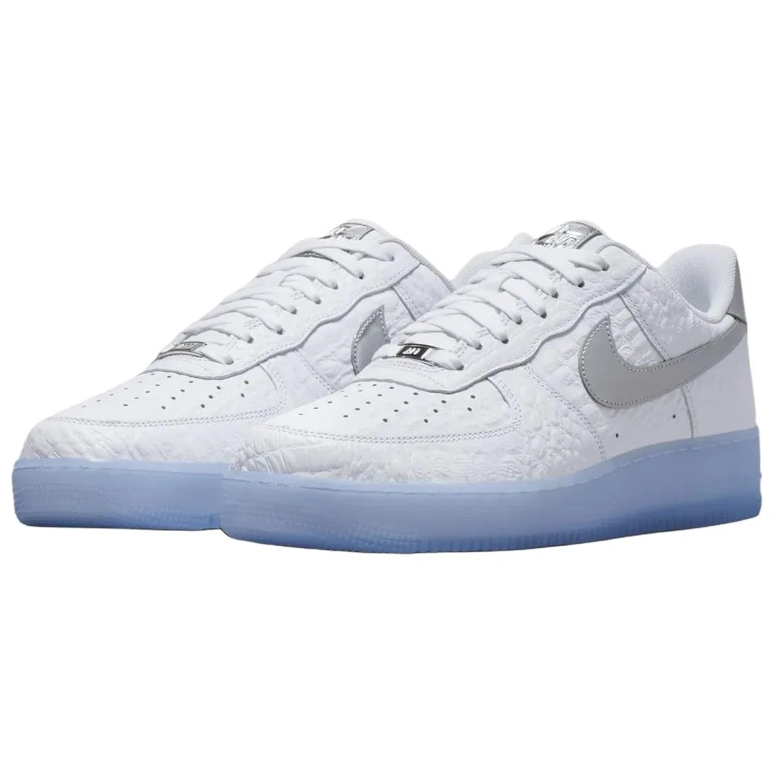 Кроссовки для скейтбординга Nike Air Force 1 бело-сине-серебристые — фото 4