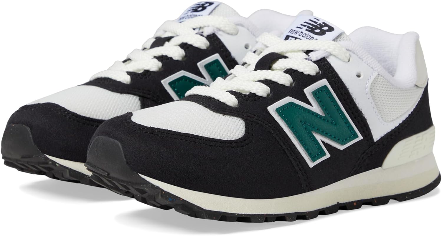

Кроссовки New Balance Kids' 574 V1 на шнуровке, черный/зеленый/болотный