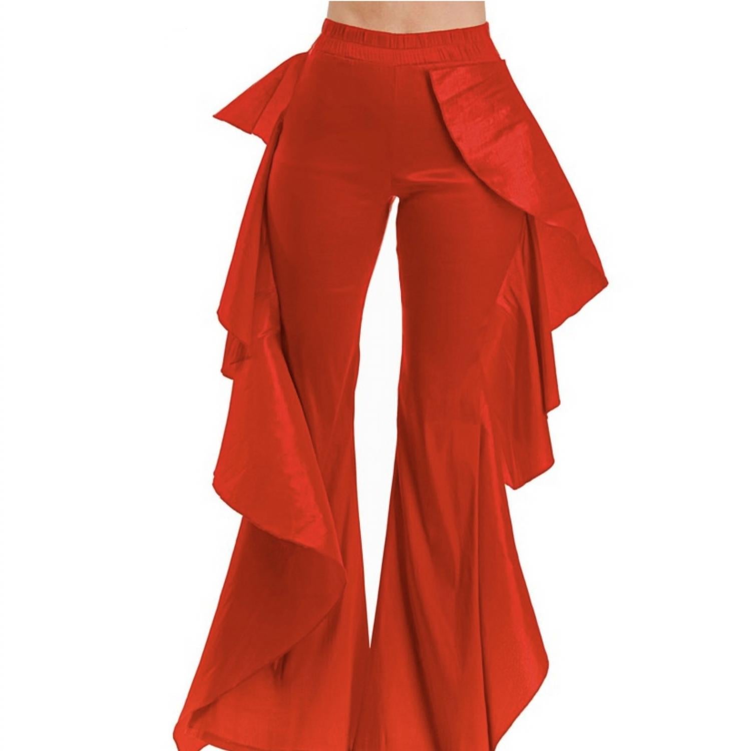 

Брюки с широкими штанинами и оборками - Plus, красный цвет Love Highlight, красный