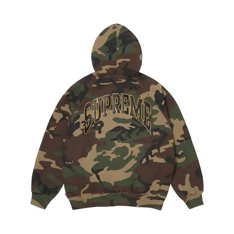 Толстовка Supreme Cracked Raglan Zip Up Hooded Sweatshirt, зеленый — фото 2