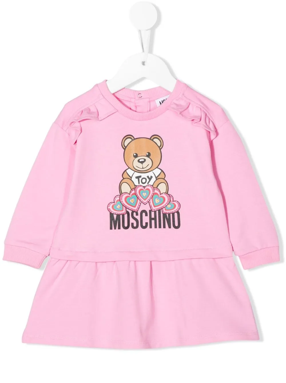 

Платье с оборками и логотипом Moschino Kids, розовый