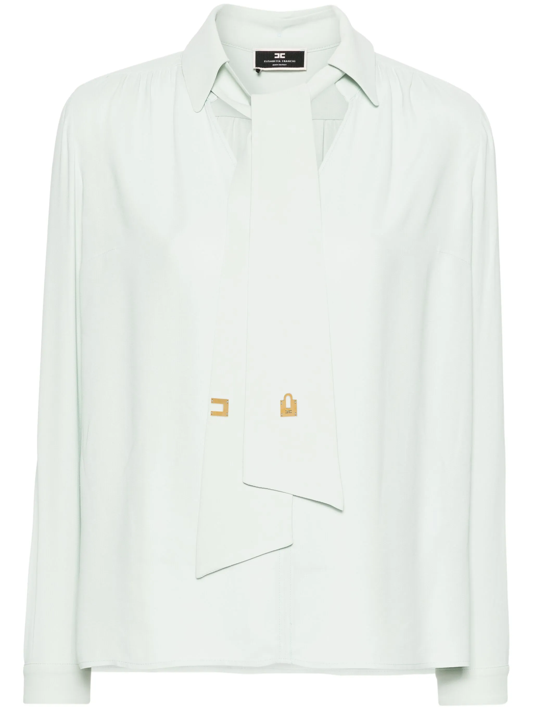 

Блузка с V-образным вырезом и бантом Elisabetta Franchi, зеленый