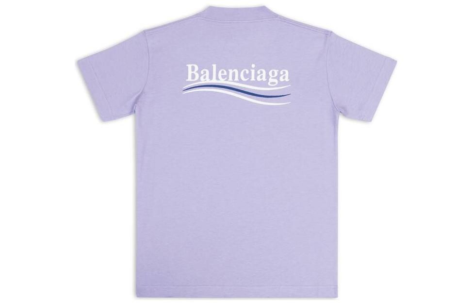 Футболка женская Balenciaga с логотипом, фиолетовый — фото 2