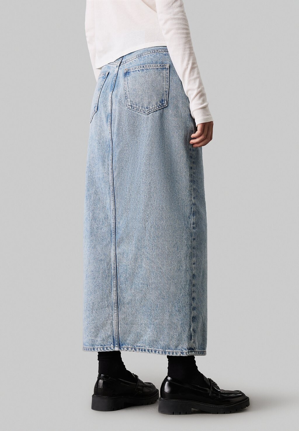 

Юбка макси Calvin Klein Jeans, светло-голубой деним