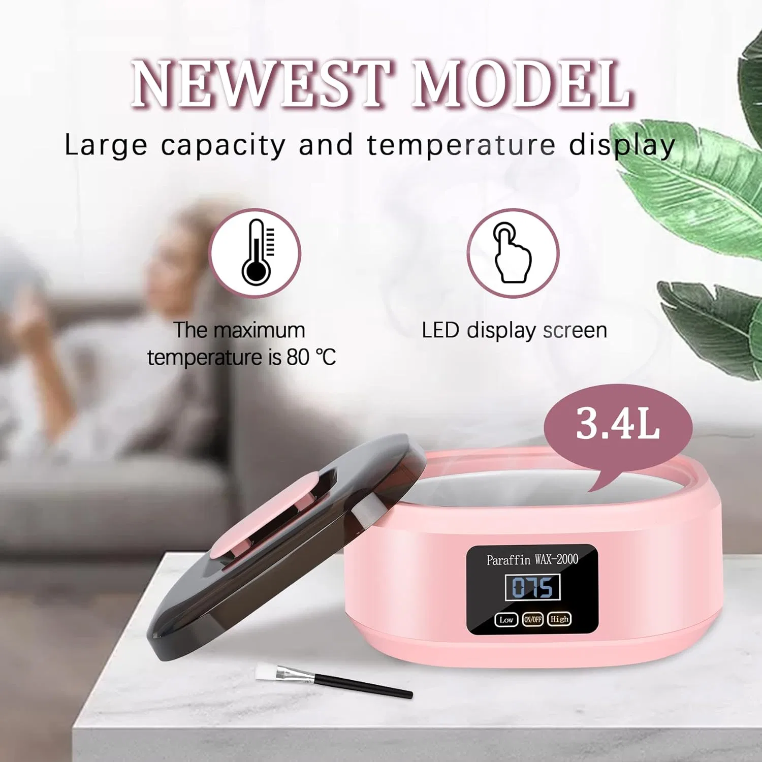 Парафиновая ванна для рук и ног Boadw, 3.4 л, розовая ‎Boadw, Pink — фото 4