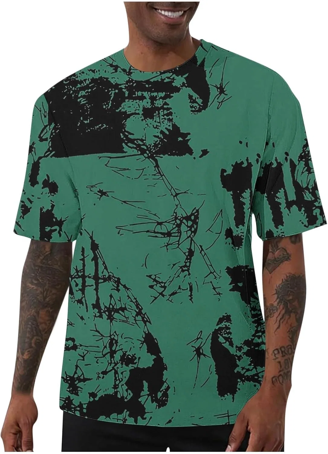 Футболка мужская с принтом, Big and Tall, короткий рукав, Mint Green