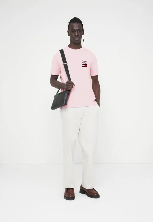 Футболка с вышитым логотипом, круглый вырез, принт. Tommy Hilfiger, Light Pink — фото 2