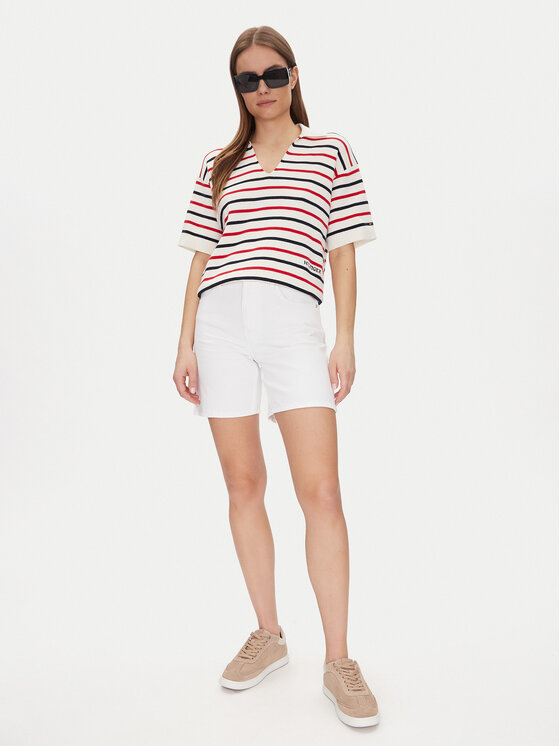 Джинсовые шорты обычного кроя Dnm Straight Short Rw White WW0WW45924 Tommy Hilfiger, белый — фото 2