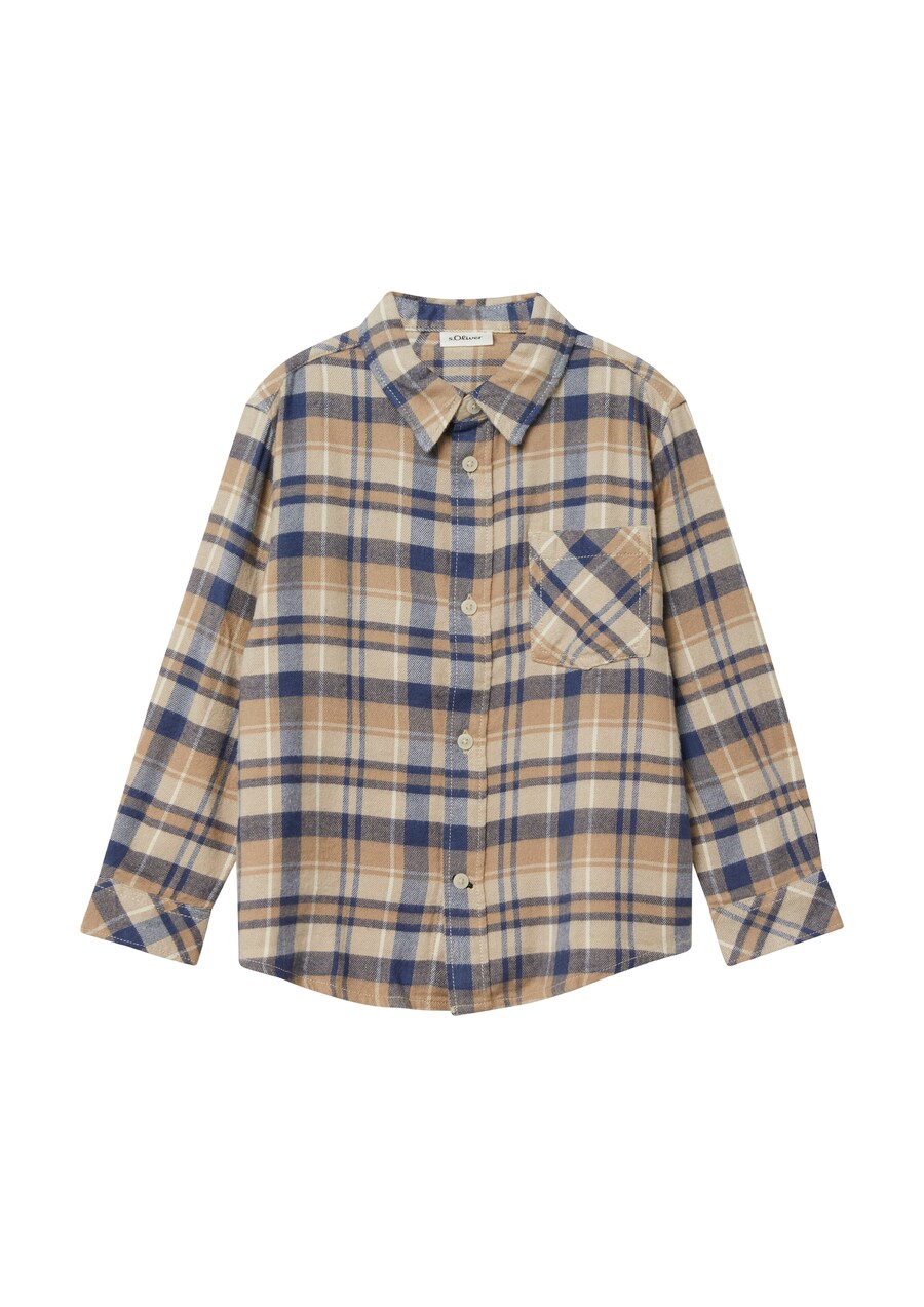 

Рубашка на пуговицах классического кроя s.Oliver, бежевый/экрю