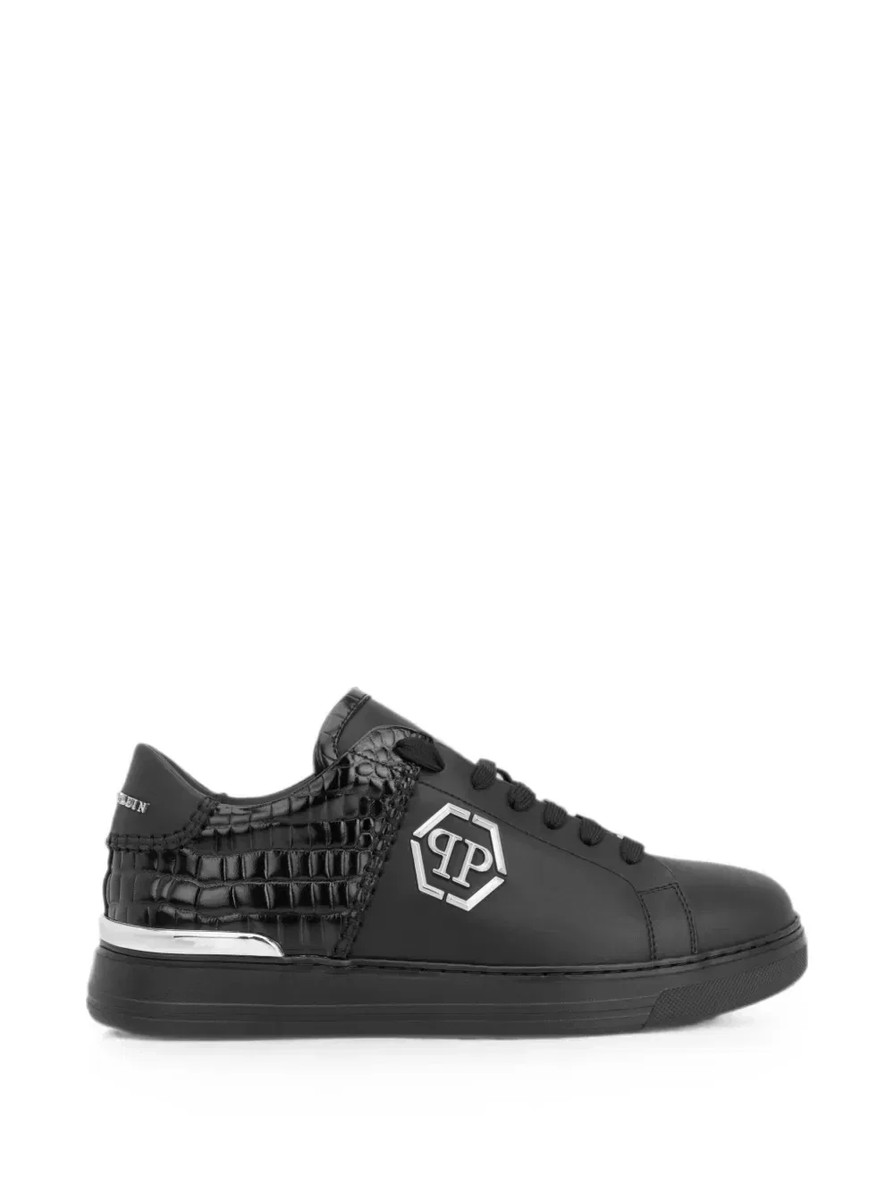 Кроссовки Icon Cocco Mix с эффектом крокодиловой кожи Philipp Plein, черный