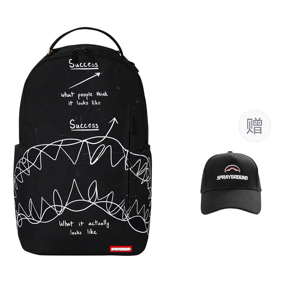 

SPRAYGROUND Полиэстеровый рюкзак обычный унисекс черный, Black (Comes with Baseball Cap)
