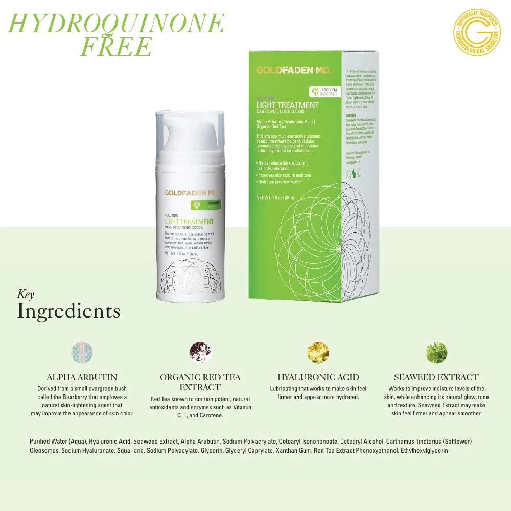 Эмульсия Goldfaden Md — Light Treatment Корректор пигментных пятен | Без гидрохинона, с альфа-арбутином, 30 мл — фото 4