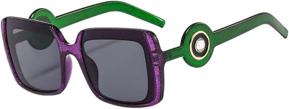 

Квадратные солнцезащитные очки «кошачий глаз» с бриллиантами, роскошные, для мужчин и женщин, модные, с защитой от УФ-излучения UV400, винтажные LJTJTAV, C2purple-green