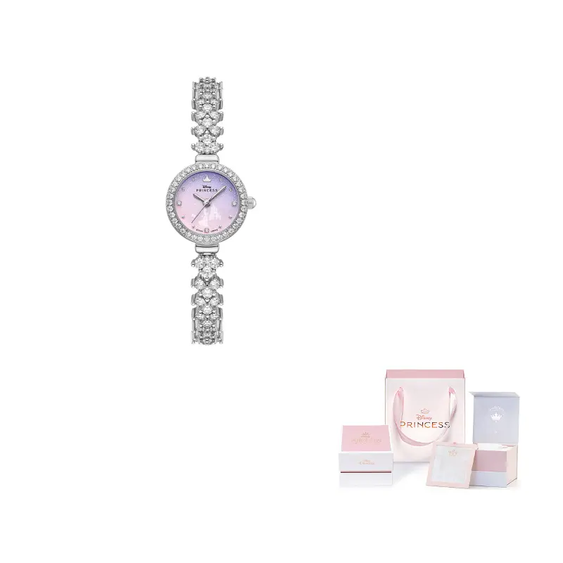 

Disney Часы Princess Quartz Movement Watch Women's Watch Mother of Pearl Color Watch Dial, Romantic Purple