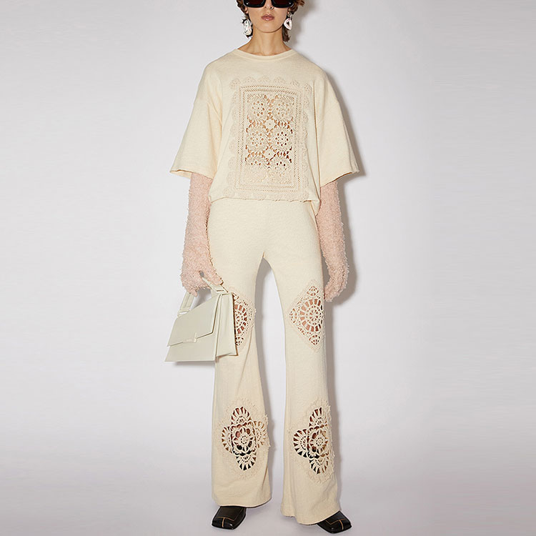 Повседневные брюки женские бежевые Acne Studios — фото 3