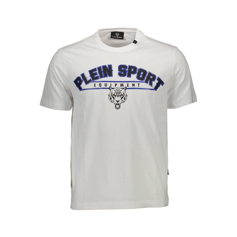 

Белая хлопковая мужская футболка Plein Sport