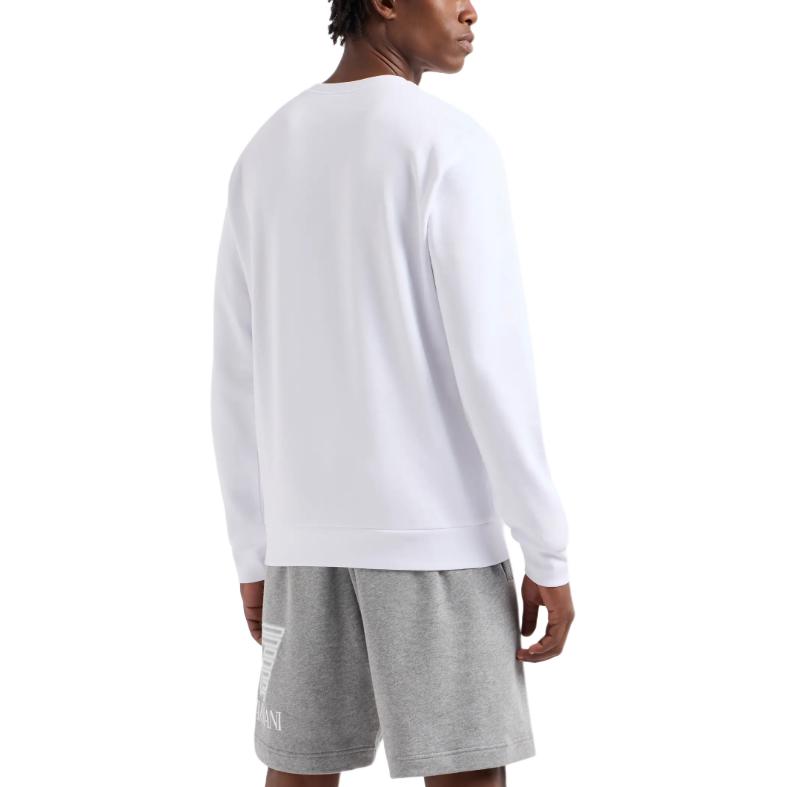 Emporio Armani Мужская толстовка EA7 SS24 белого цвета — фото 4