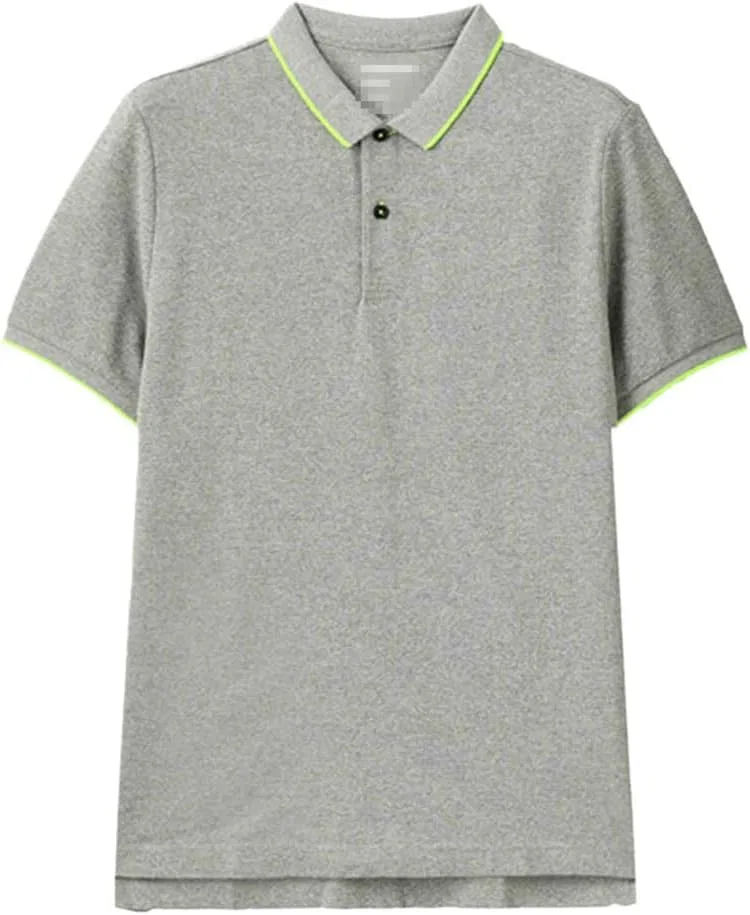 Мужское поло, дышащее, slim fit, серое