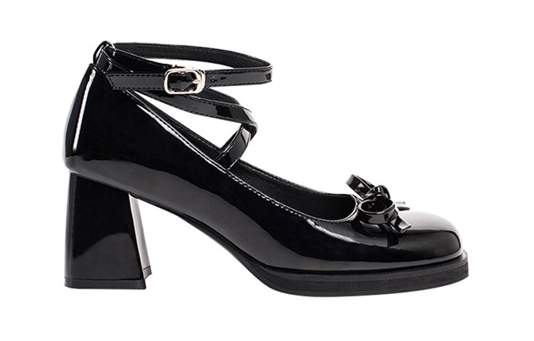 Туфли женские на высоком каблуке Wonderful Couple, цвет Black low heel 2.5cm — фото 2