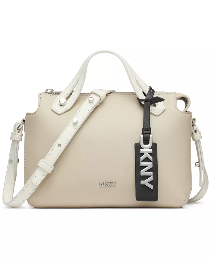 

Мини-рюкзак с логотипом Louisa Mini Logo Charm Satchel DKNY, коричневый/бежевый