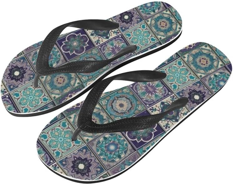 

Женские шлепанцы Semiouray Lotus, мужские классические вьетнамки с галактическим тай-дай геометрическим рисунком, мягкие и удобные, для ванной, унисекс, Ethnic Geometry Floral