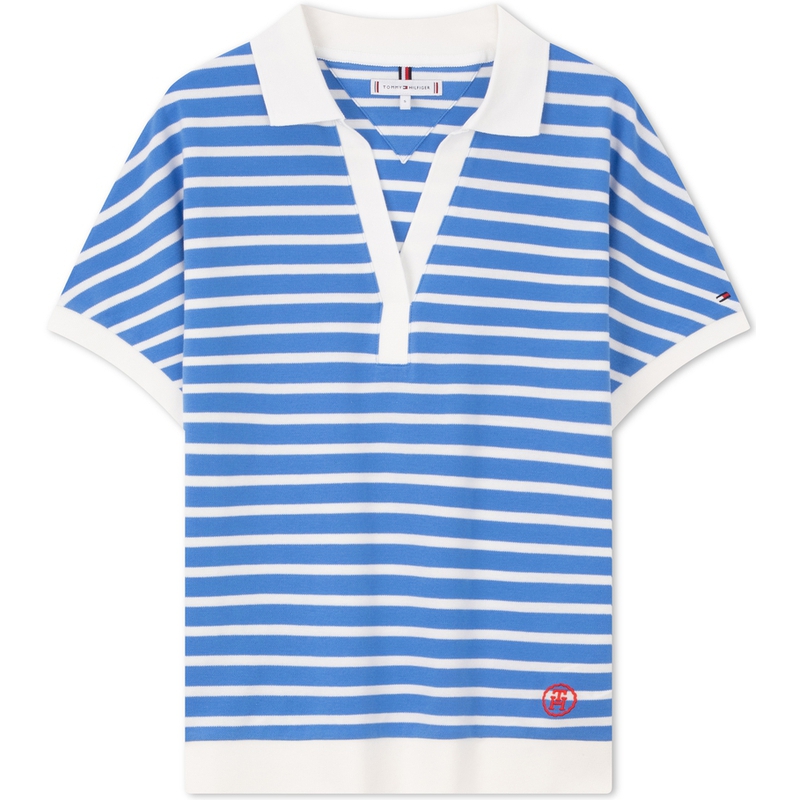 Футболка поло Tommy Hilfiger, сине-белая полоска 04L — фото 2