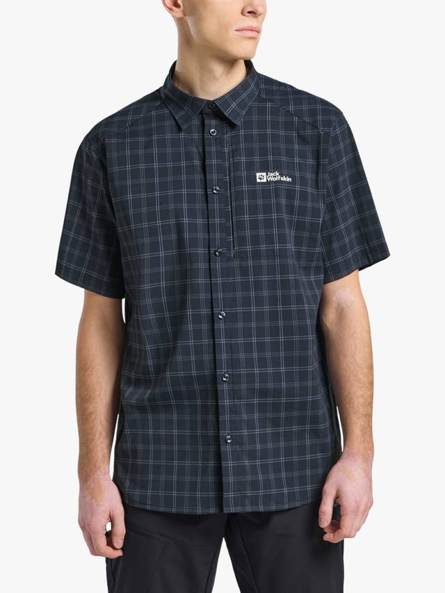

Мужская рубашка Norbo с коротким рукавом в клетку Jack Wolfskin, Blue Checks