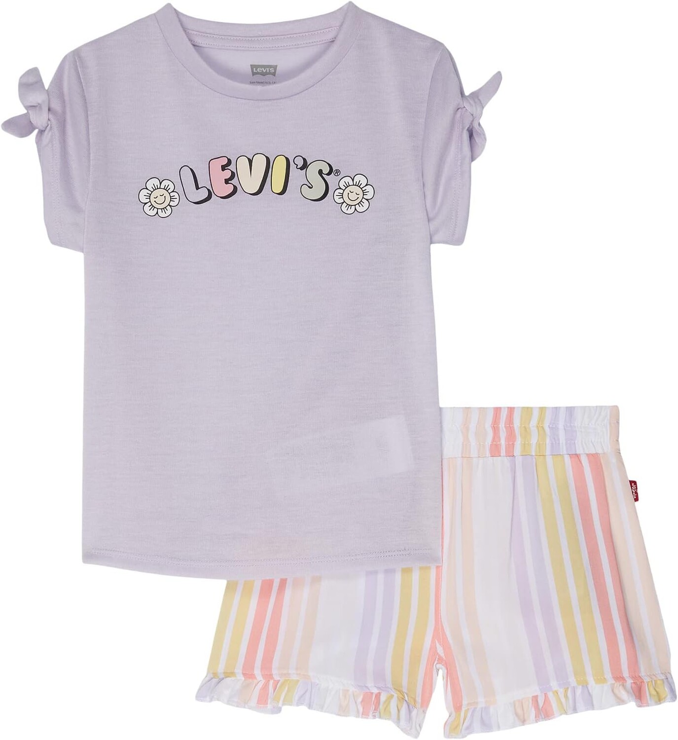 

Детский набор Levi'S Graphic T-Shirt and Shorts Two-Piece Set, цвет Misty Lilac