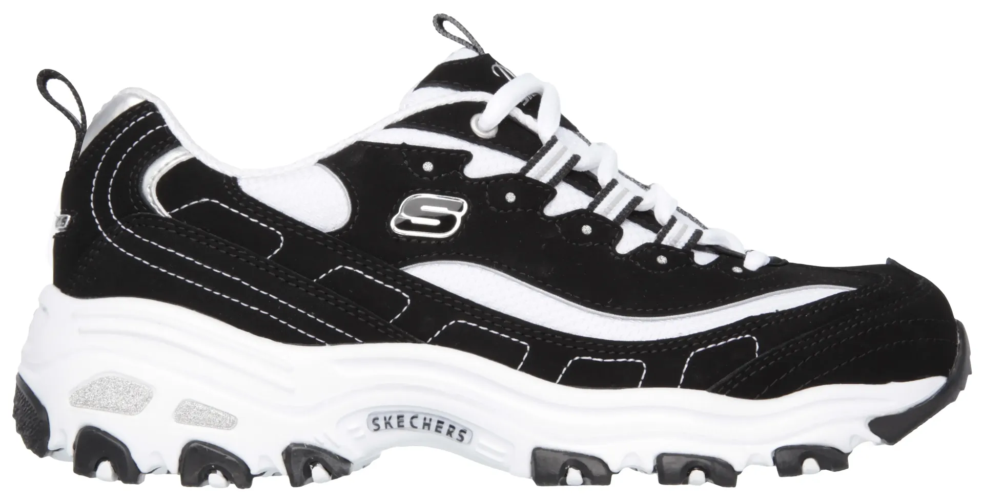Кроссовки Skechers "D'LITES - BIGGEST FAN", ширина обуви G (=широкая), повседневная обувь, полуботинки, туфли на шнуровке, черно-белый — фото 3